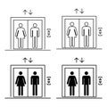 Set of Lift elevator icon, graphic design sign, building doorway symbol vector illustration