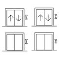 Set of Lift elevator icon, graphic design sign, building doorway symbol vector illustration
