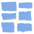 Set of light blue paper different shapes vector tears isolated on white background Royalty Free Stock Photo