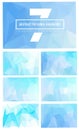 7 set of light blue polygonal background Royalty Free Stock Photo