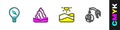 Set Light bulb with leaf, Iceberg, Drought and Gas pump nozzle and globe icon. Vector Royalty Free Stock Photo