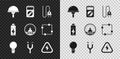 Set Light emitting diode, Multimeter, Electric plug, bulb with concept of idea, cable, High voltage, Battery and Ampere