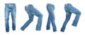 Set of light empty denim pants Royalty Free Stock Photo