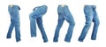 Set of light empty denim pants Royalty Free Stock Photo