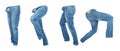 Set of light empty denim pants Royalty Free Stock Photo