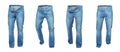 Set of light empty denim pants Royalty Free Stock Photo