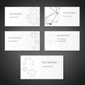 Set of light geometric vector business cards with abstract background Royalty Free Stock Photo