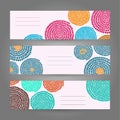 Set of Light Horizontal Banners. Abstract African ornament. Vector Illustration.