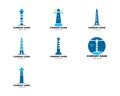 Set of Light House Logo Template icon vector illustration Royalty Free Stock Photo