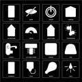 Set of Light, Smart, Intercom, Dimmer, Handle, Smart home, Automation, Power, Mobile icons Royalty Free Stock Photo