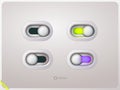 Set of light user interface controls in the on and off position. Realistic style. Vector illustration.