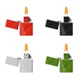 Set of lighters in the flat style.