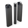 Set of lighters on a white background. 3d rendering. Royalty Free Stock Photo