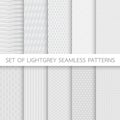 Set of Lightgrey Seamless Patterns