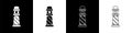 Set Lighthouse icon isolated on black and white background. Vector. Illustration Royalty Free Stock Photo