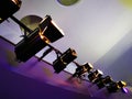 Set of lighting projectors at the theater