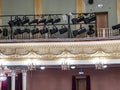 Lighting equipment in the opera house on the balcony Royalty Free Stock Photo