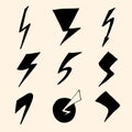 Set of lightning icons