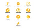 Set of Lightning Logo Template vector icon illustration design Royalty Free Stock Photo