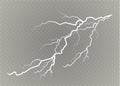 A set of lightning Magic and bright light effects. Vector illustration. Discharge electric current. Charge current