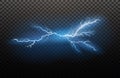 A set of lightning Magic and bright light effects. Vector illustration. Discharge electric current. Charge current Royalty Free Stock Photo