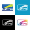 Set of LightPro Logo Design Template for Lighting Professional Company, Laser Art, Multimedia Event or etc