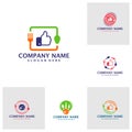 Set of Like Food logo design vector. Good Food logo design template concept