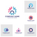 Set of Like Gear logo design vector. Good Gear logo design template concept