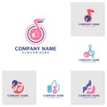 Set of Like Music logo design vector. Good Music logo design template concept Royalty Free Stock Photo