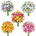 Set of lilies bouquets