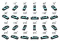 A set of 24 limousine from different angles. Royalty Free Stock Photo