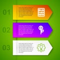 Set line Abacus, Dollar plant and Light bulb and gear. Business infographic template. Vector