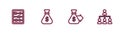 Set line Abacus, Money bag, and Hierarchy organogram chart icon. Vector