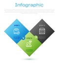 Set line ackage box with check mark, Carton cardboard and Scale. Business infographic template. Vector