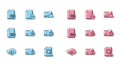 Set line Add cloud, Unknown document folder, PSD file, Document with search, Delete, clock, XLS and minus icon. Vector Royalty Free Stock Photo