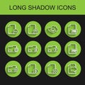 Set line Add new folder, Finance document, Document with minus, file, Next page arrow, PDF and Unknown icon. Vector Royalty Free Stock Photo