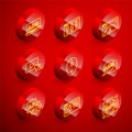 Set line Advertising, Browser setting, Website statistic, Computer mouse, and window icon. Vector Royalty Free Stock Photo