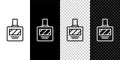 Set line Aftershave icon isolated on black and white background. Cologne spray icon. Male perfume bottle. Vector Royalty Free Stock Photo