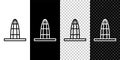 Set line Agbar tower icon isolated on black and white background. Barcelona, Spain. Vector