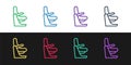 Set line Airplane seat icon isolated on black and white background. Vector Royalty Free Stock Photo