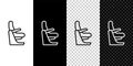 Set line Airplane seat icon isolated on black and white, transparent background. Vector Royalty Free Stock Photo