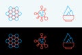 Set line Alcohol or spirit burner, Molecule and icon. Vector Royalty Free Stock Photo