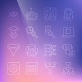 Set line Algorithm, Artificial intelligence robot, Processor CPU, Neural network, Graduation cap, AI and Photo Royalty Free Stock Photo