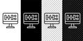 Set line Algorithm icon isolated on black and white, transparent background. Algorithm symbol design from Artificial