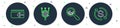 Set line Algorithm, Magnifying glass and analysis, Cash back and Return of investment icon. Vector