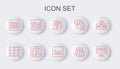 Set line Algorithm, Neural network, Chat bot, Binary code, Computer api interface, and Web developer programming icon Royalty Free Stock Photo