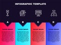 Set line Algorithm, Server, Data, and . Business infographic template. Vector Royalty Free Stock Photo