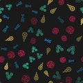 Set line Algorithm, Server, Data, Processor CPU and Artificial intelligence robot on seamless pattern. Vector Royalty Free Stock Photo