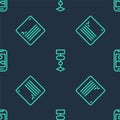 Set line Algorithm, Web developer programming code and Mobile phone on seamless pattern. Vector Royalty Free Stock Photo
