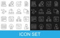 Set line Analyst engineer, Software, Folder and lock, Cloud technology data transfer, tree, Filter setting, Server, Data Royalty Free Stock Photo